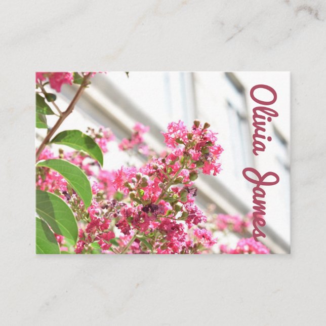 Tarjeta De Visita Flores rosas primavera Nueva York Arquitectura NYC (Anverso)