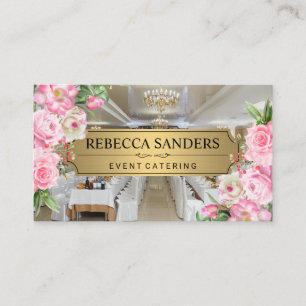 Tarjeta De Visita Flores rosas   Restauración   Sala de Banquetes