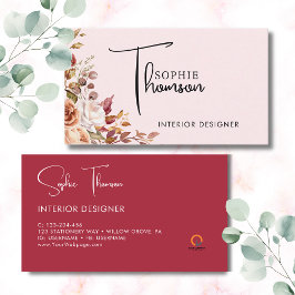 Tarjeta De Visita Flores rústicas otoñales