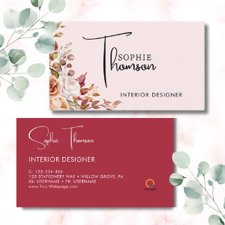Tarjeta De Visita Flores rústicas otoñales