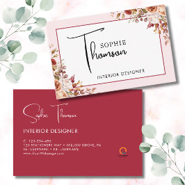 Tarjeta De Visita Flores rústicas otoñales