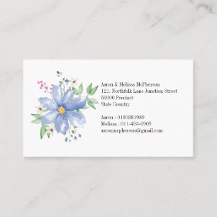 Tarjeta De Visita Flores salvajes azules monográficas florales pers