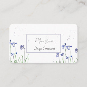 Tarjeta De Visita Flores salvajes Florales Azules