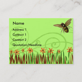 Tarjeta De Visita Flores salvajes naranjas con abeja