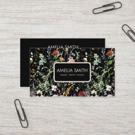 Tarjeta De Visita Flores silvestres bohemias acuarela primavera Flor
