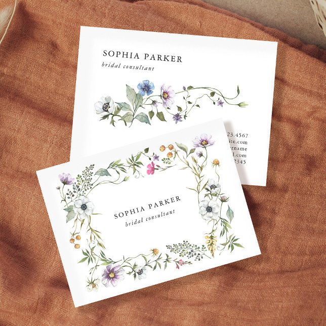Tarjeta De Visita Flores silvestres botánicas | Girly y elegante (Elegant and feminine wildflower business cards)