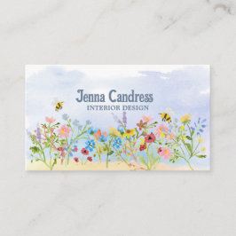 Tarjeta De Visita Flores silvestres coloridas
