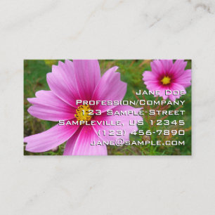 Tarjeta De Visita Flores silvestres de cosmos rosa