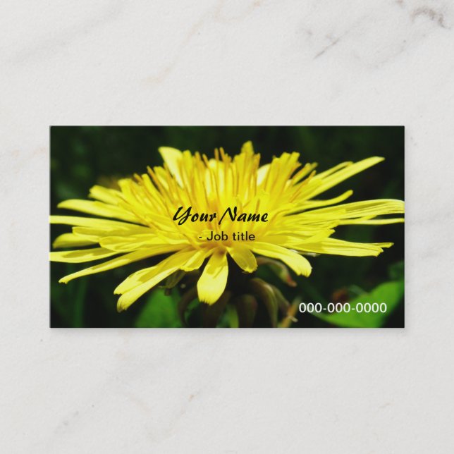 Tarjeta De Visita flores silvestres de diente de león. (Anverso)