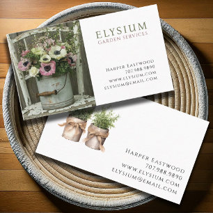 Tarjeta De Visita Flores silvestres de jardín rústico
