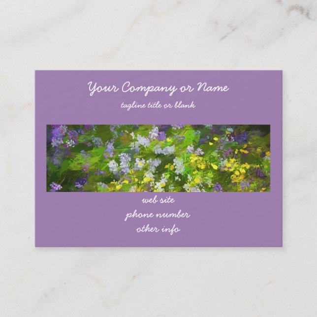 Tarjeta De Visita Flores silvestres Impasto Pintura - Arte de flores (Anverso)