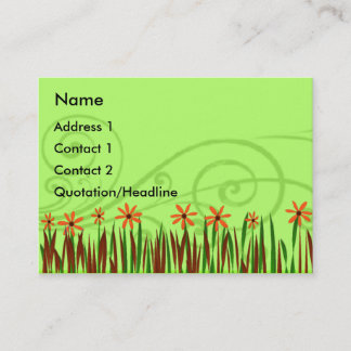 Tarjeta De Visita Flores silvestres naranjas