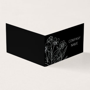 Tarjeta De Visita Flores silvestres negras y blancas