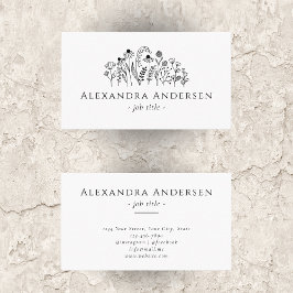 Tarjeta De Visita Flores silvestres simples floral Minimalista