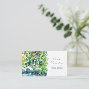 Tarjeta De Visita Flores silvestres y una lavandera boyera