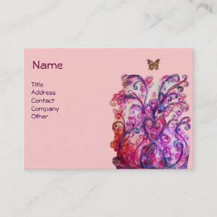 Tarjeta De Visita FLORES SIMILARES blanco rosa claro rojo brillante