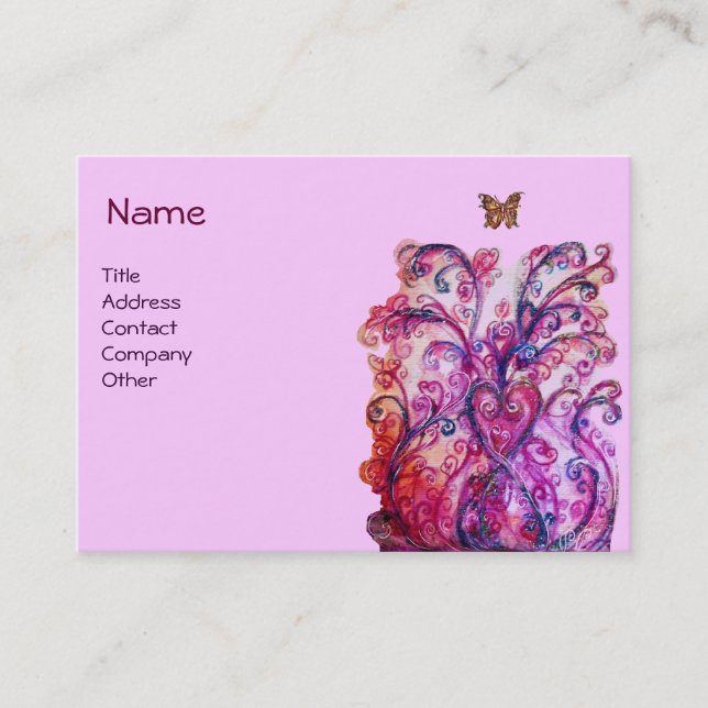 Tarjeta De Visita FLORES SIMILARES blanco rosa claro rojo brillante (Anverso)