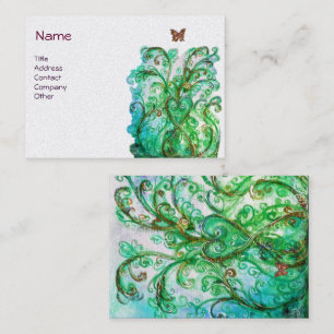 Tarjeta De Visita FLORES SIMILARES Perla verde azul brillante