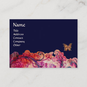 Tarjeta De Visita FLORES SIMILARES rojo brillante, azul púrpura rosa