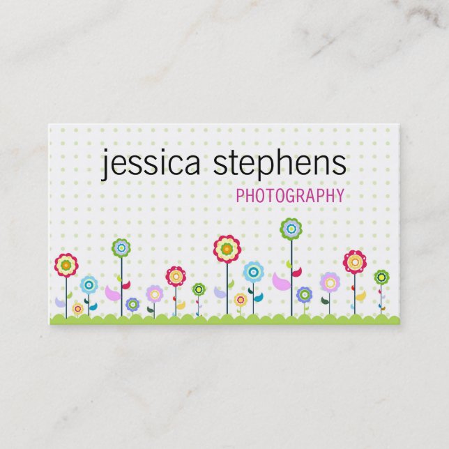Tarjeta De Visita Flores, simplistas (Anverso)