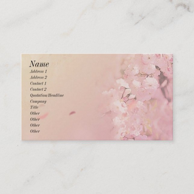 Tarjeta De Visita Flores suaves (Anverso)