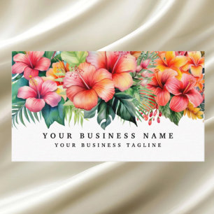 Tarjeta De Visita Flores tropicales de Hibiscus floral