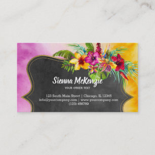 Tarjeta De Visita Flores tropicales de verano Hibiscus