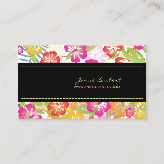 Tarjeta De Visita Flores tropicales en negrita (Anverso)