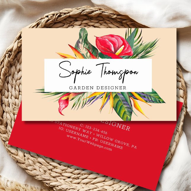 Tarjeta De Visita Flores tropicales extrañas (Subido por el creador)