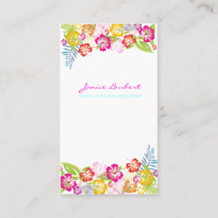 Tarjeta De Visita Flores tropicales retro-audaz/fondo DIY