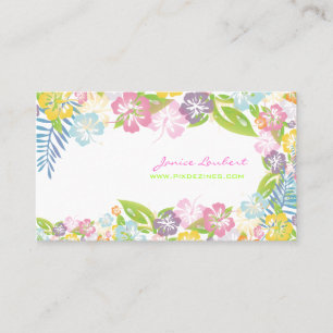 Tarjeta De Visita Flores tropicales retro en negrita/papel de huevos