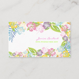 Tarjeta De Visita Flores tropicales retro en negrita/papel de huevos
