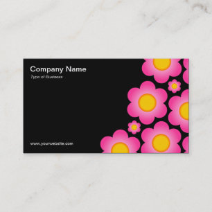 Tarjeta De Visita Flores vectoriales II - Negro