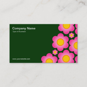 Tarjeta De Visita Flores vectoriales II - Verde oscuro