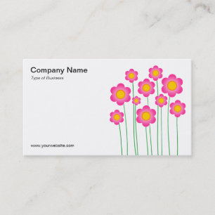 Tarjeta De Visita Flores vectoriales III - Blanco