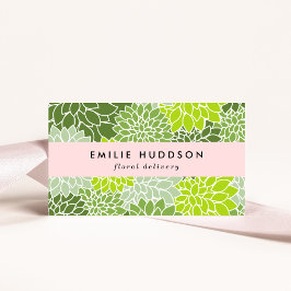 Tarjeta De Visita Flores verdes de Dahlia, Floristería, Flores