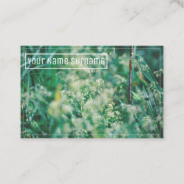 Tarjeta De Visita Flores verdes de hierba dejan la naturaleza prader