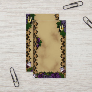 Tarjeta De Visita Flores victorianas y mariposas