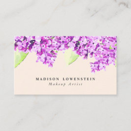 Tarjeta De Visita Flores violetas de la lila de la acuarela