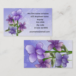 Tarjeta De Visita Flores violetas florales