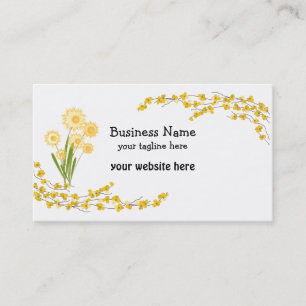 Tarjeta De Visita Flores y capullos de color amarillo dorado