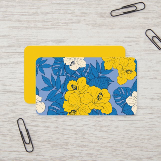 Tarjeta De Visita Flores y hojas de Hibiscus (Anverso/Reverso In Situ)