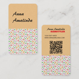 Tarjeta De Visita Flores y hojas vibrantes de primavera