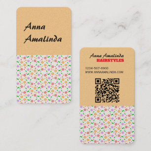Tarjeta De Visita Flores y hojas vibrantes de primavera