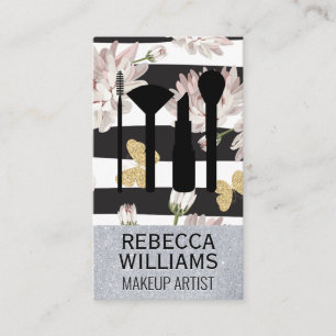 Tarjeta De Visita Flores y mariposas Conjunto de configuración de