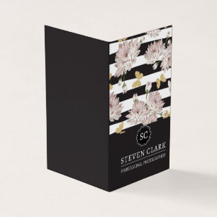 Tarjeta De Visita Flores y mariposas Tirado