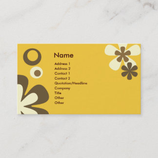 Tarjeta De Visita Flores y puntos naranjas