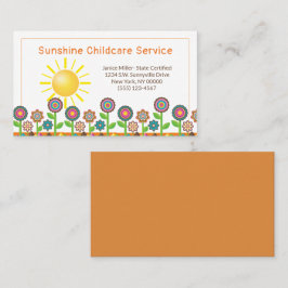 Tarjeta De Visita Flores y servicio de guardería Sunshine