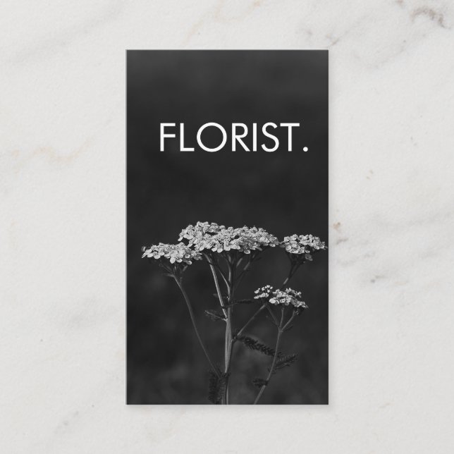 Tarjeta de visita florida con foto elegante (Anverso)