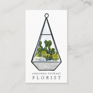 Tarjeta De Visita Florismo de cactus de color verde moderno